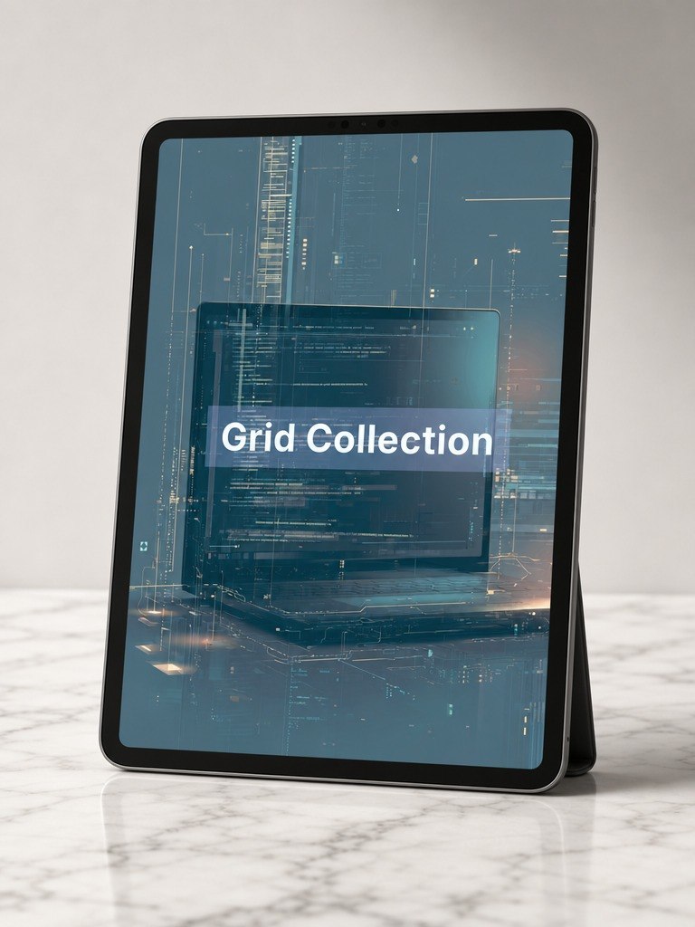Tablet displaying "Grid Collection" course