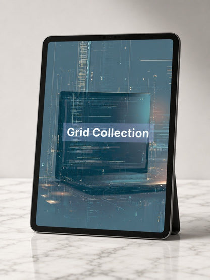 Tablet displaying "Grid Collection" course