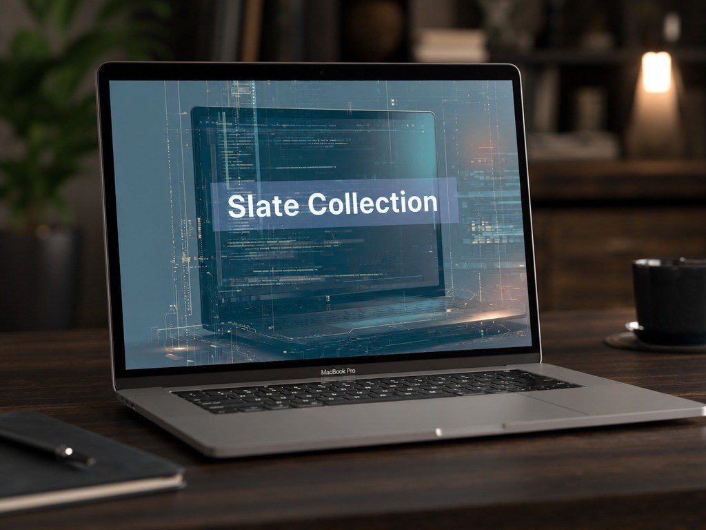 Laptop displaying "Slate Collection" course